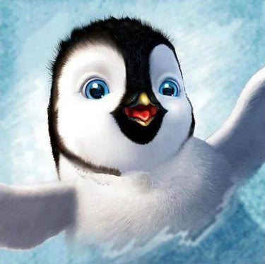 Diamond Painting Happy Feet met Ronde steentjes 100x100 - Beste Kwaliteit